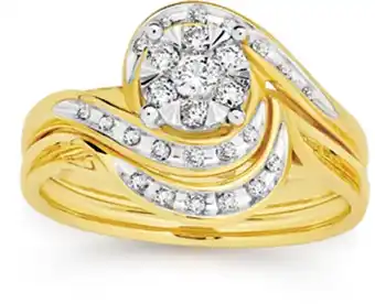 Prouds 9ct gold diamond bridal set offer
