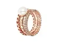 Bevilles Jewellery Bronzallure Pearl And Cubic Zirconia Set Of Rings offer