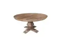 LivingStyles Broussey Reclaimed Elm Timber Round Pedestal Dining Table, 180cm offer