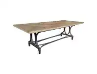LivingStyles Bourke Reclaimed Elm Timber & Iron Dining Table, 250cm offer