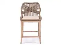LivingStyles Key Largo Rope & Mahogany Timber Counter Stool, Sand offer