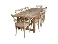 LivingStyles Barcas Rustic Timber Farmhouse Dining Table (Table Only), 290cm offer