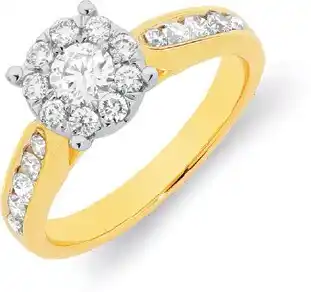 18ct gold diamond round cluster ring