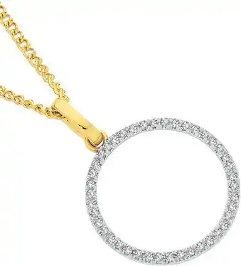 Angus & Coote 9ct gold diamond circle pendant offer
