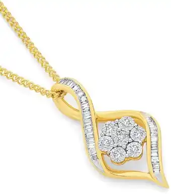 Angus & Coote 9ct gold diamond pendant offer
