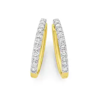 Angus & Coote 9ct gold diamond huggie earrings offer