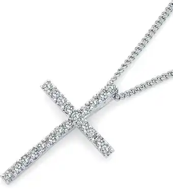 Angus & Coote 9ct white gold diamond cross pendant offer