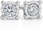 9ct white gold miracle stud earrings