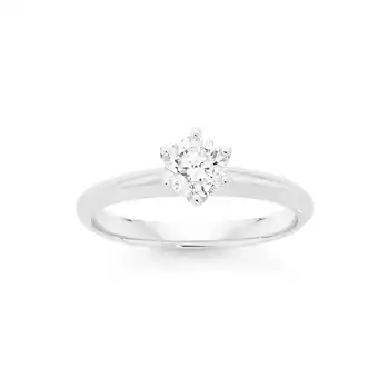 Angus & Coote 18ct white gold diamond solitaire ring offer