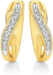 Angus & Coote 9ct gold diamond crossover huggie earrings offer