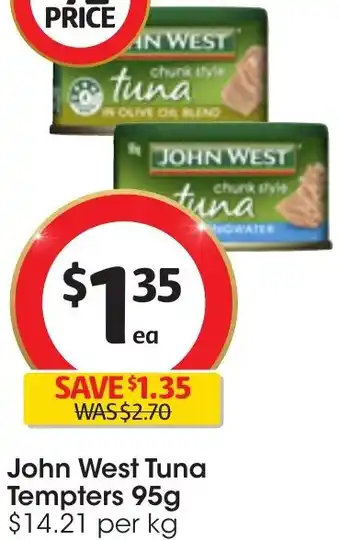 Coles John West Tuna Tempters 95g offer