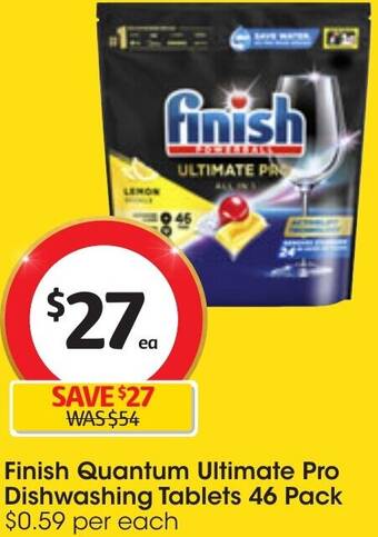 Coles Finish Quantum Ultimate Pro Dishwashing Tablets offer