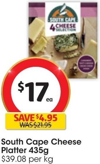Coles South Cape Cheese Platter 435g offer