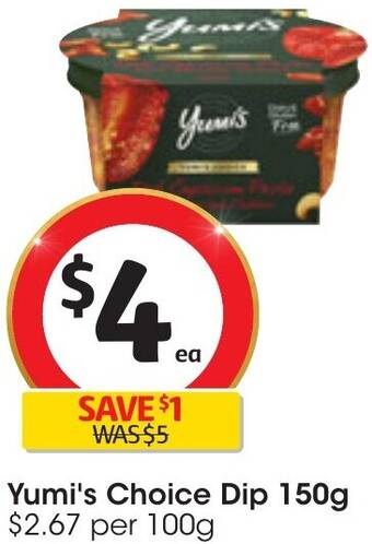 Coles Yumi's Choice Dip 150g offer
