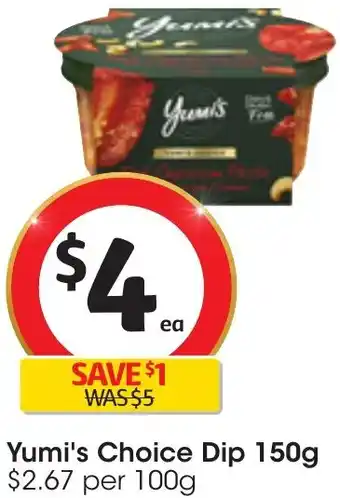 Coles Yumi's Choice Dip 150g offer