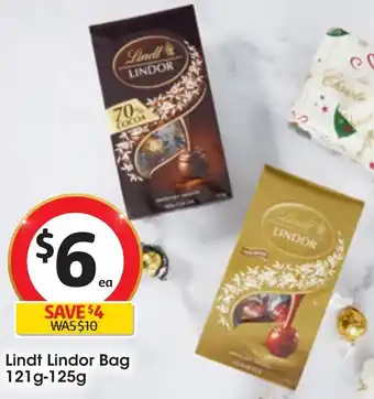 Coles Lindt Lindor Bag 121g-125g offer