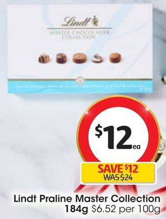 Coles Lindt Praline Master Collection 184g offer