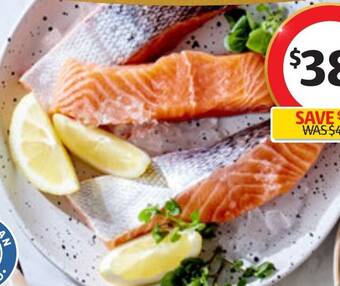 Coles Coles Fresh Tasmanian Salmon Portions Skin On offer