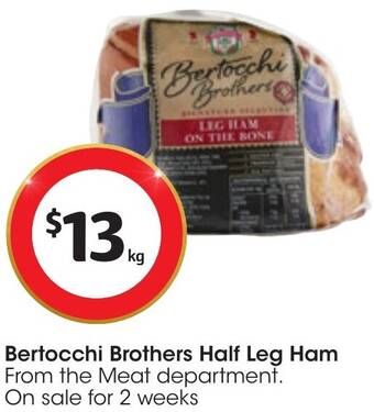 Coles Bertocchi Brothers Half Leg Ham offer
