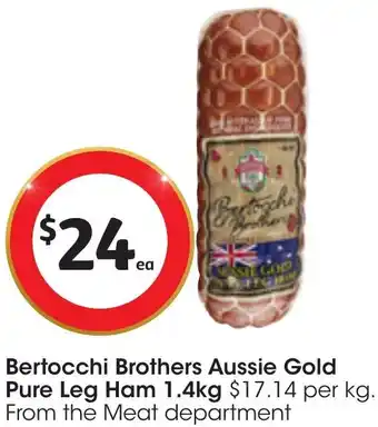 Coles Bertocchi Brothers Aussie Gold Pure Leg Ham 1.4kg offer