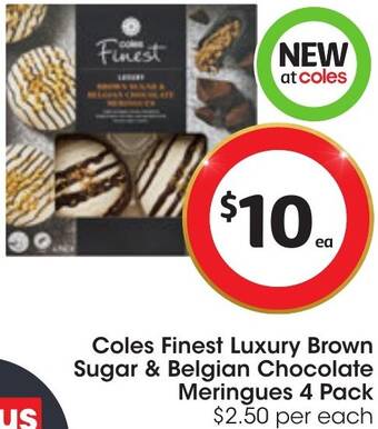 Coles Coles Finest Luxury Brown Sugar & Belgian Chocolate Meringues offer