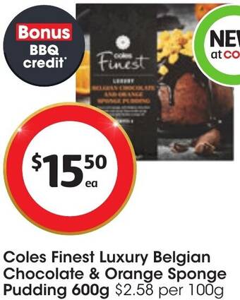 Coles Coles Finest Luxury Belgian Chocolate & Orange Sponge Pudding 600g offer