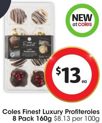 Coles Coles Finest Luxury Profiteroles 8 Pack 160g offer