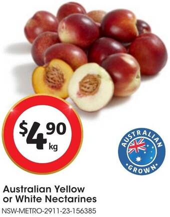 Coles Australian Yellow or White Nectarines offer