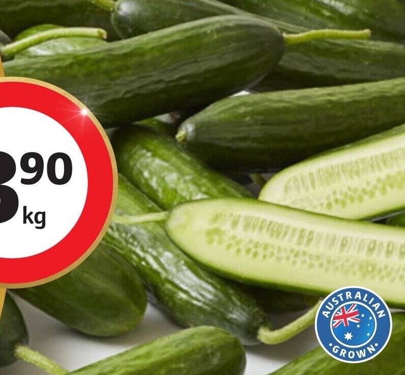 Australian Lebanese Cucumbers offer at Coles