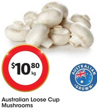 Coles Australian Loose Cup Mushrooms offer
