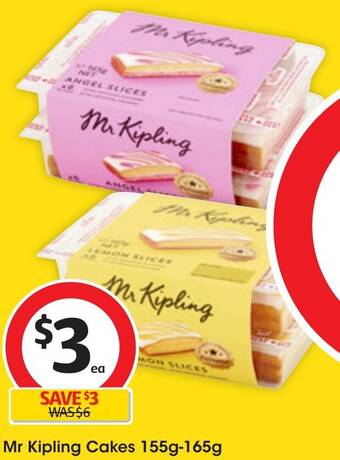 Coles Mr Kipling Cakes 155g-165g offer