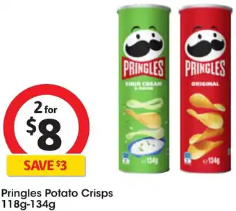 Coles Pringles Potato Crisps 118g-134g offer