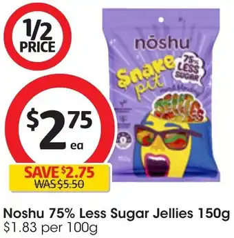 Coles Noshu 75% Less Sugar Jellies 150g offer