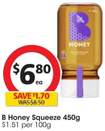 Coles B Honey Squeeze 450g offer