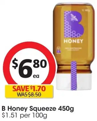 Coles B Honey Squeeze 450g offer