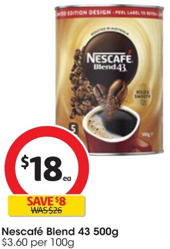 Coles Nescafé Blend 43 500g offer