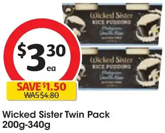 Coles Wicked Sister Twin Pack 200g-340g offer