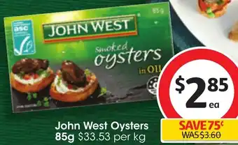 John West Oysters 85g