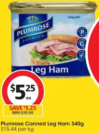Plumrose Canned Leg Ham 340g