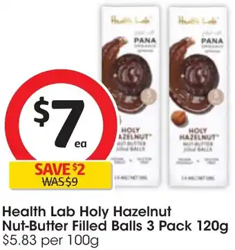 Health Lab Holy Hazelnut Nut-Butter Filled Balls 3 Pack 120g