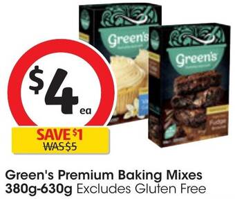Coles Green's Premium Baking Mixes 380g-630g offer