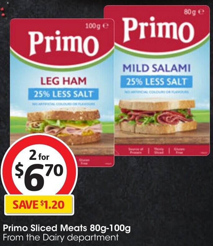 Primo Sliced Meats 80g100g offer at Coles