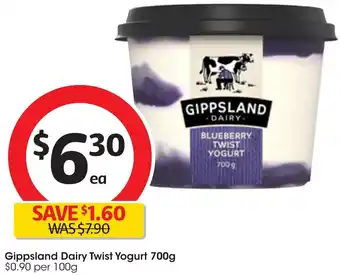 Coles Gippsland Dairy Twist Yogurt 700g offer