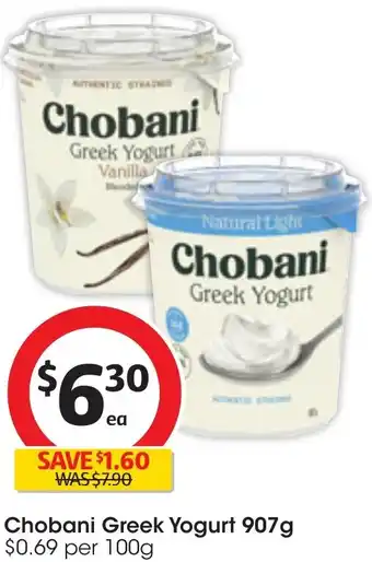 Coles Chobani Greek Yogurt 907g offer