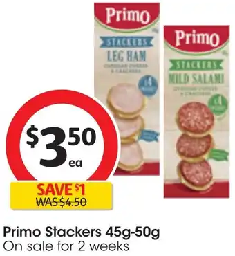 Coles Primo Stackers 45g-50g offer