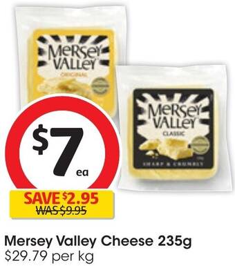 Coles Mersey Valley Cheese 235g offer