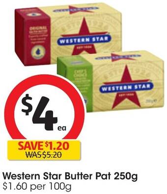 Coles Western Star Butter Pat 250g offer