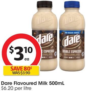 Coles Dare Flavoured Milk 500mL offer