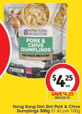Coles Hong Kong Dim Sim Pork & Chive Dumplings 300g offer