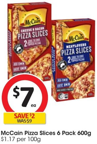 Coles McCain Pizza Slices 6 Pack 600g offer